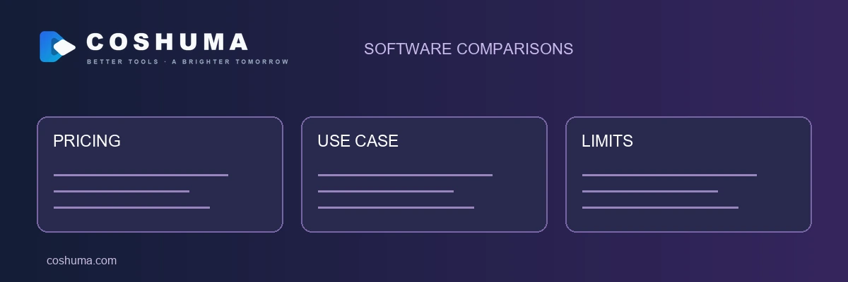 COSHUMA comparison guides cover pricing, use cases and limitations.
